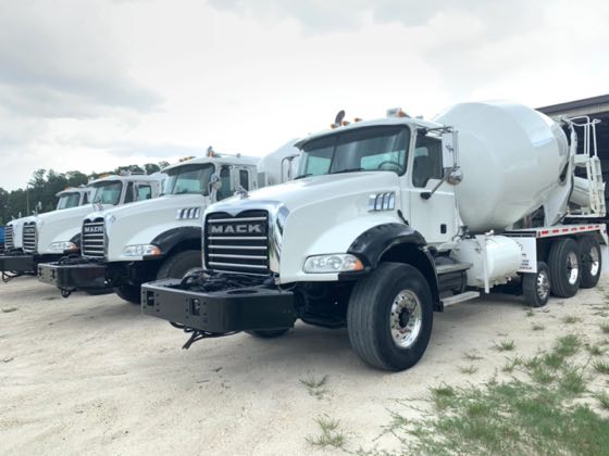 Mixer trucks parked on the SuperMixers yard in Orlando